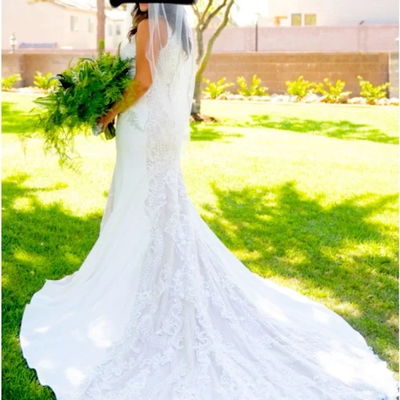Maggie Sottero | Dresses | Maggie Sottero Kevyn Wedding Dress Size Length  Altered To Fit 53 Height | Poshmark